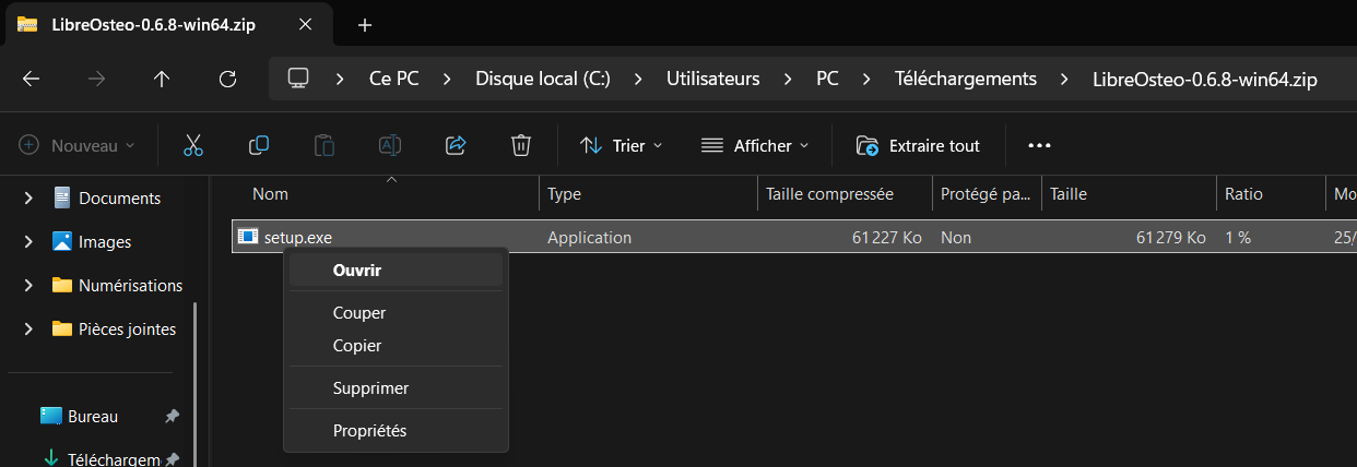 Lancer l'installation